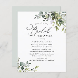 Papier Budget Rustic Green Invitation à la douche nuptial
