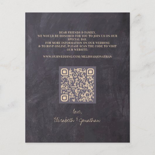 Papier Budget Rustic Green Photo QR Code Enregistrer La D (Dos)