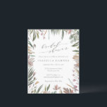 Papier Budget Rustic Green Sage Fête des mariées Invitati<br><div class="desc">Budget Rustique Floral Aquarelle Verdure Frontière Douche nuptiale Invitation</div>