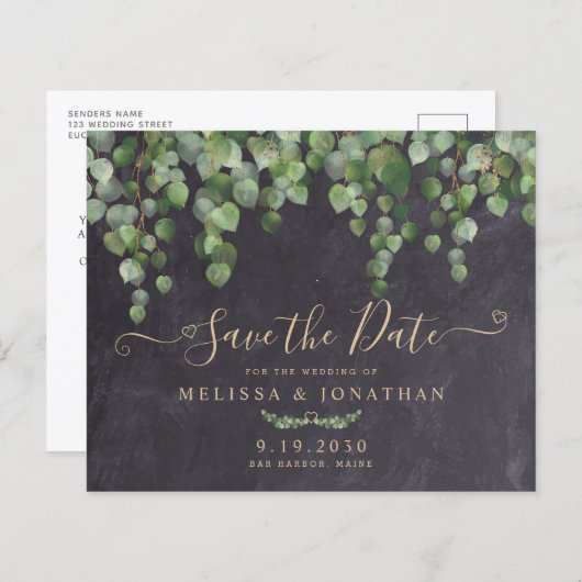 Papier Budget Rustic Green Wedding Enregistrer La Date P (Devant / Derrière)