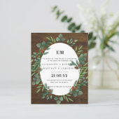 Papier Budget Rustic Green Woodland Wedding Invitation (Debout devant)