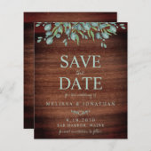 Papier Budget Rustic Greenery Mariage Enregistrer La Date (Devant / Derrière)