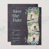Papier Budget Rustic Greenery QR Code Photo Enregistrer l (Devant / Derrière)