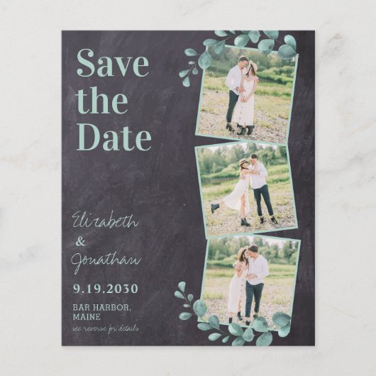 Papier Budget Rustic Greenery QR Code Photo Enregistrer l (Devant)