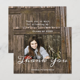 Papier Budget Rustic High School Graduation Thank You