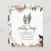 Papier Budget Rustic Holiday Party Invitation (Devant / Derrière)