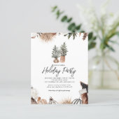 Papier Budget Rustic Holiday Party Invitation (Debout devant)
