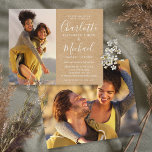 Papier Budget Rustic Kraft Photos Faire-part de mariage<br><div class="desc">Ce faire-part de mariage économique chic peut être personnalisé avec vos photos spéciales et les détails spéciaux du jour de mariage. Conçu par Thisisnotme©</div>