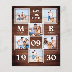 Papier Budget Rustic Mariage Photo Collage Enregistrer La