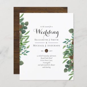 Papier Budget Rustic Noël Mariage Invitations d'hiver