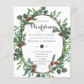 Papier Budget Rustic Noël Mariage Invitations d'hiver (Devant)