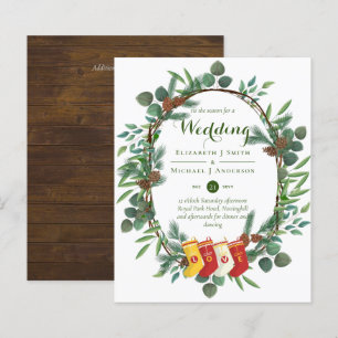 Papier Budget Rustic Noël Mariage Invitations d'hiver