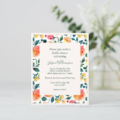 Papier Budget Rustic Orange Flowers Invitation Fête des m (Debout devant)