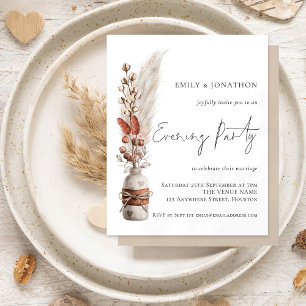 Papier Budget Rustic Pampas Mariage Soirée Invitation du
