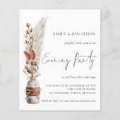 Papier Budget Rustic Pampas Mariage Soirée Invitation du  (Devant)