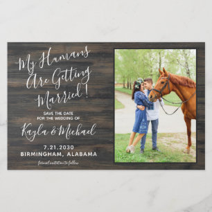 Papier Budget Rustic Pet Mariage Horse Enregistrer La Dat