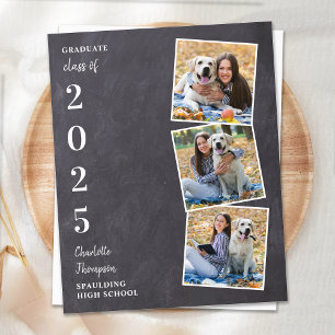 Papier Budget Rustic Photo Collage Invitations de graduat