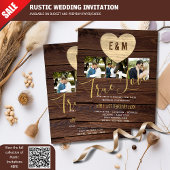 Papier Budget Rustic Photo Collage Invitations de mariage