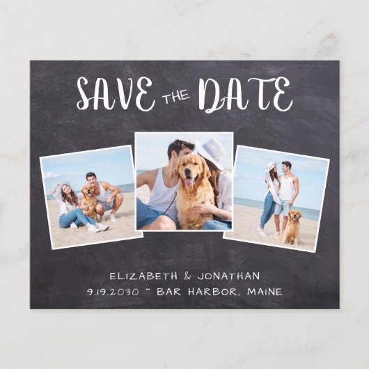 Papier Budget Rustic Photo Collage QR Code Enregistrer La (Devant)