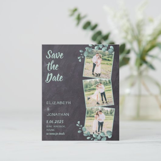 Papier Budget Rustic Photo Greenery QR Code Enregistrer l (Debout devant)