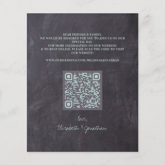 Papier Budget Rustic Photo Greenery QR Code Enregistrer l (Dos)