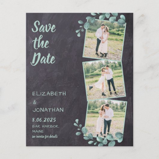 Papier Budget Rustic Photo Greenery QR Code Enregistrer l (Devant)