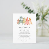 Papier Budget Rustic Pine Trees Aquarelle Invitation (Debout devant)