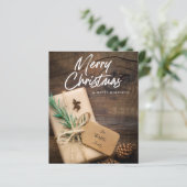 Papier Budget Rustic Reindeer & présent Joyeux Noël (Debout devant)