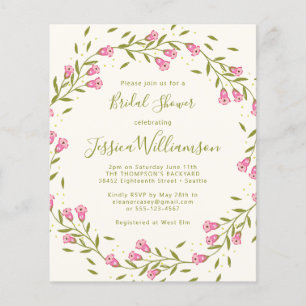 Papier Budget Rustic Rose Garden Flowers Fête des mariées