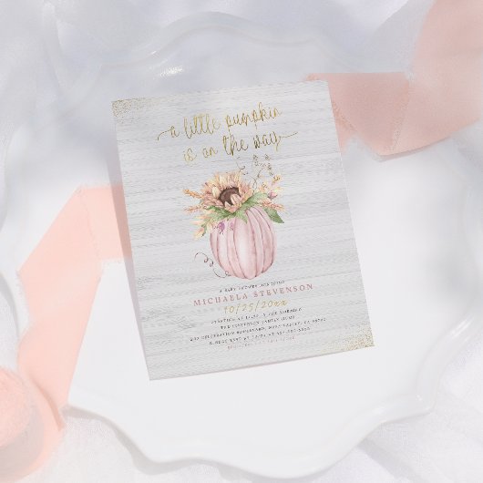 Papier Budget Rustic Rose & Gold Citrouille Baby shower f