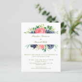 Papier Budget Rustic Rose Marine Rose Floral Mariage Invi (Debout devant)