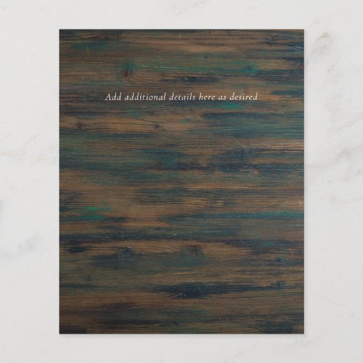 Papier BUDGET RUSTIC SAVE DATE Fiançailles Woodland (Dos)