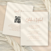Papier Budget Rustic Script QR Boho Cream invite de maria