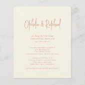 Papier Budget Rustic Script QR Boho Cream invite de maria (Devant)