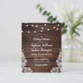 Papier Budget Rustic Script String Lights & Lace Wedding (Debout devant)