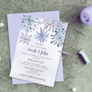 Papier Budget Rustic Snowflakes Invitation de mariage d'h