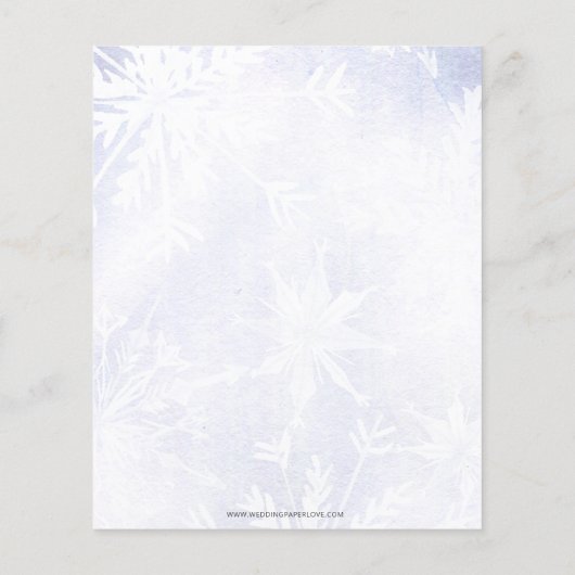 Papier Budget Rustic Snowflakes Invitation de mariage d'h (Dos)