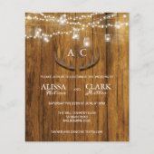 Papier BUDGET Rustic Static Mason Jar Faire-part de maria (Devant)