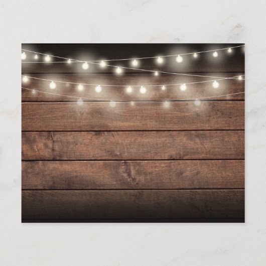 Papier Budget Rustic String Lights Photo Wedding Invitati (Dos)