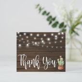 Papier Budget Rustic String Lights Succulent Merci (Debout devant)