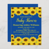 Papier Budget Rustic Sunflower Baby shower Invitation (Devant / Derrière)