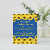 Papier Budget Rustic Sunflower Baby shower Invitation (Debout devant)