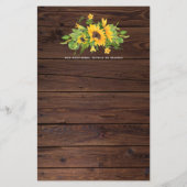 Papier Budget Rustic Sunflower Mariage en bois invite A9 (Dos)