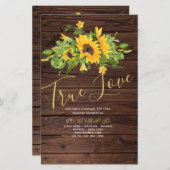 Papier Budget Rustic Sunflower Mariage en bois invite A9 (Devant / Derrière)