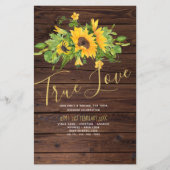 Papier Budget Rustic Sunflower Mariage en bois invite A9 (Devant)