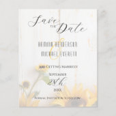 Papier Budget Rustic Sunflower Wedding Enregistrer la dat (Devant)