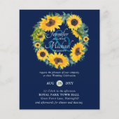 Papier BUDGET Rustic Sunflower Wreath Wedding Invitation (Devant)