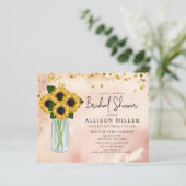 Papier Budget Rustic Sunflowers Invitation de douche nupt (Debout devant)