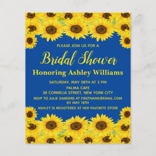 Papier Budget Rustic Sunflowers Invitation de douche nupt