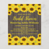 Papier Budget Rustic Sunflowers Invitation de douche nupt (Devant)